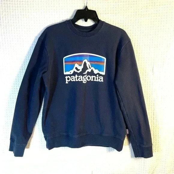Patagonia Uprisal Crew Mens small Navy Blue Sweatshirt Pullover Regular Fit - Picture 1 of 10
